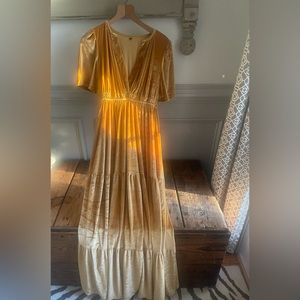 Long velvet maxi dress